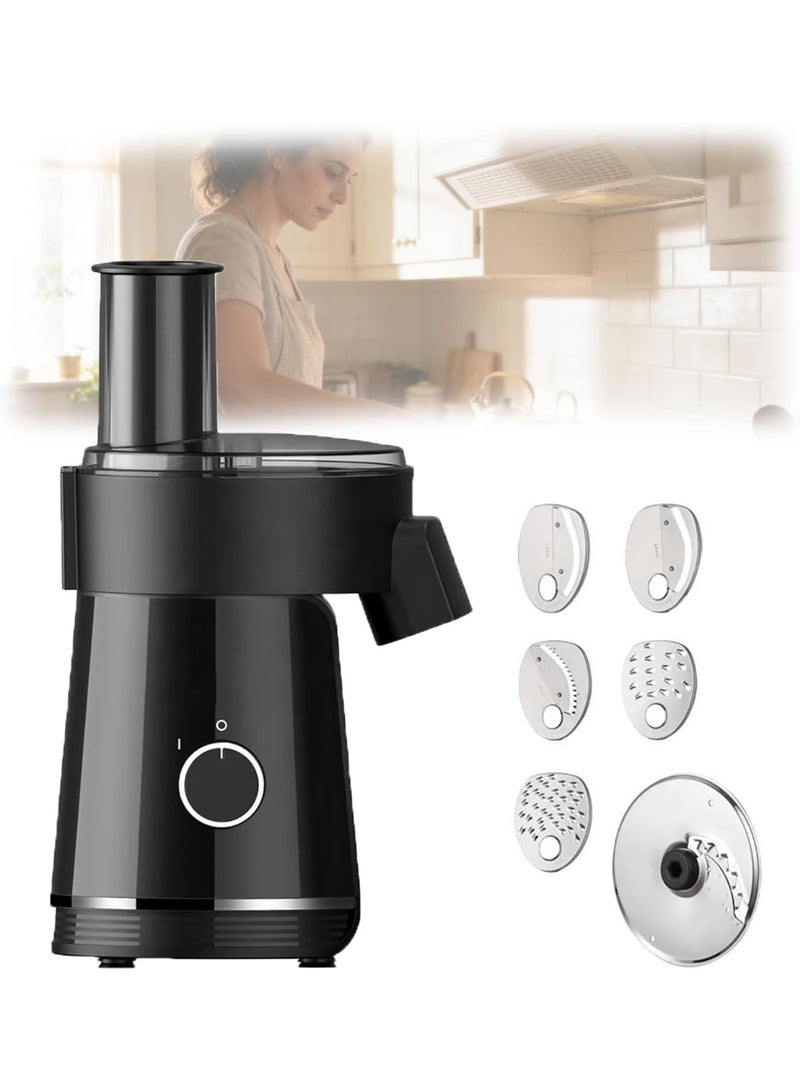 مفرمة خضراوات كهربائية، لون أسود، متعددة الوظائف، بشفرات من الفولاذ المقاوم للصدأ، بقوة 200 واط - Image 3